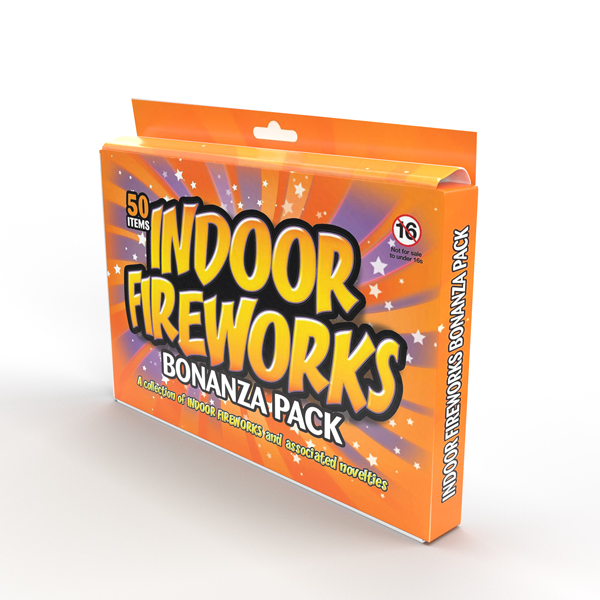 GLOW Indoor Fireworks Bonanza New Year and Christmas Pack of 50 Traditional Retro Home Family Party Selection with Pyrotechnics Halloween Great for Bonfire Sparklers and Fun Snaps Birthdays 